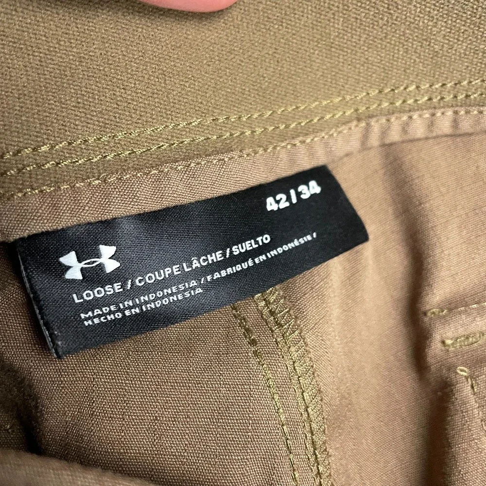 Under Armour Pants Mens 42x34 Brown Cargo Tactical Ripstop Utility Pockets Storm